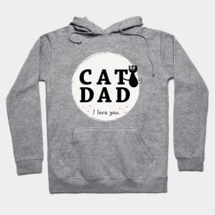 Cat Dad text with cute black cat Hoodie